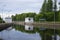 Gateway Mustola on the Saimaa canal summer on a cloudy morning