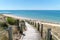 Gateway to the beach scenic dunes panorama on a bright summer day in Isle de Noirmoutier in VendÃ©e France