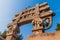 Gateway (Torana) of the Great Stupa, ancient Buddhist monument at Sanchi, Madhya Pradesh, Ind