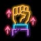 gather all your strength neon glow icon illustration