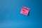 Gather the facts symbol. Concept words Gather the facts on pink steaky note. Beautiful blue background. Business and Gather the