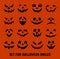 Gather your fun pumpkin yourself. Designer of the symbol of an orange background with various eyes, nose and smile. The