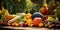 Gathering and enjoying the bountiful autumn harvest , concept of Joyful celebration