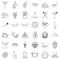 Gathering icons set, outline style