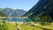 Gaube lake in Pyrenees mountain,France.