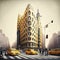 Gaudi flatiron building version in new york city illustration generative ai