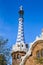 Gaudi style buidling ner Park Guell, Barcelona