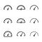 Gauge icons set on white background