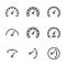 Gauge icons set on white background