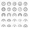 Gauge icons set on white background