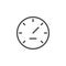 Gauge, performance, speed vector icon. Multimedia minimalist outline vector icon