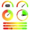 Gauges vector set. Credit score indicators