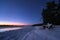 Gauja river after sunset observing