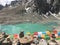 Gauri Kund near Dolma La Pass at Outer Kora around Mount Kailash in August in Tibet, China.