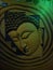 Gautam Buddha painting on Wall with green background