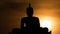 Gautama Buddha Statue, Sunset Clouds