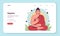 Gautama Buddha web banner or landing page. Founder of Buddhism