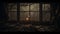 Gauzy Atmospheric Landscapes: A Dark Room With Fiery Window