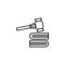 Gavel, books icon. Element of law and justice icon. Thin line icon for website design and development, app development. Premium