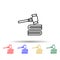 Gavel, books multi color style icon. Simple thin line, outline vector of law and justice icons for ui and ux, website or mobile