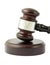 Gavel closeup on white background