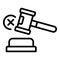 Gavel control icon outline vector. Safety consumer