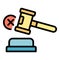 Gavel control icon vector flat