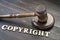 Gavel and copyright word