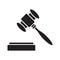 Gavel, court hammer glyph icon