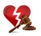 Gavel divorce concept illustration design