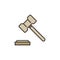 Gavel or Hammer vector Sanctions concept colored icon