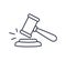 Gavel icon vector. Symbol for web site Computer and mobile vector. Judge logo on a white background. Hammer law concept.