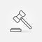 Gavel or Judge Hammer vector Economic Sanctions concept linear icon