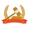 gavel judge isolated icon