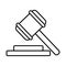 Gavel judge line style icon