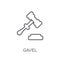 Gavel linear icon. Modern outline Gavel logo concept on white ba