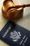 Gavel and passport