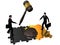 Gavel,puzzle and businessman
