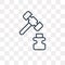 Gavel vector icon isolated on transparent background, linear Gavel transparency concept can be used web and mobile