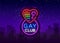 Gay club neon sign. Logo in neon style, light banner, billboard, night bright advertising for gay club, lgbt, party, gay