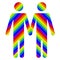 Gay couple LGBT colourful silhouette, vector illustration