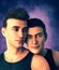 Gay couple portrait,3d rendering
