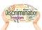 Gay Discrimination word cloud hand sphere concept