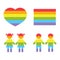 Gay family LGBT rights raibow icons white