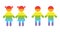 Gay family LGBT rights raibow icons white