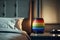 gay friendly hotel room decoration, ai generated