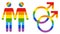 Gay icons, rainbow, vector illustration
