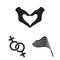 Gay and lesbian black icons in set collection for design.Sexual minority and attributes vector symbol stock web