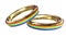 Gay lesbian ring rainbow for marriage - 3d rendering