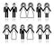 Gay and lesbian wedding - groom and bride icons set